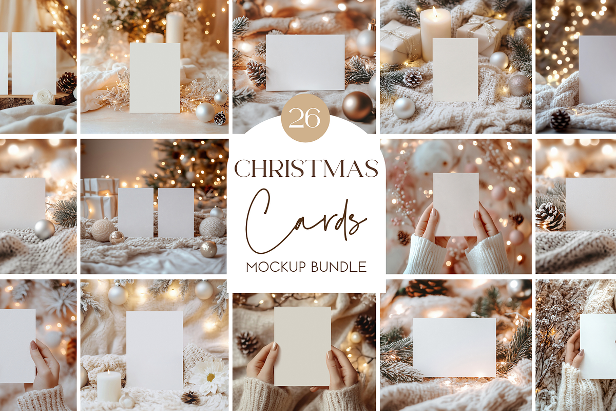 Christmas Card Mockup Bundle, a Product Mockup by TatiMockup (Photo 1 of 8)