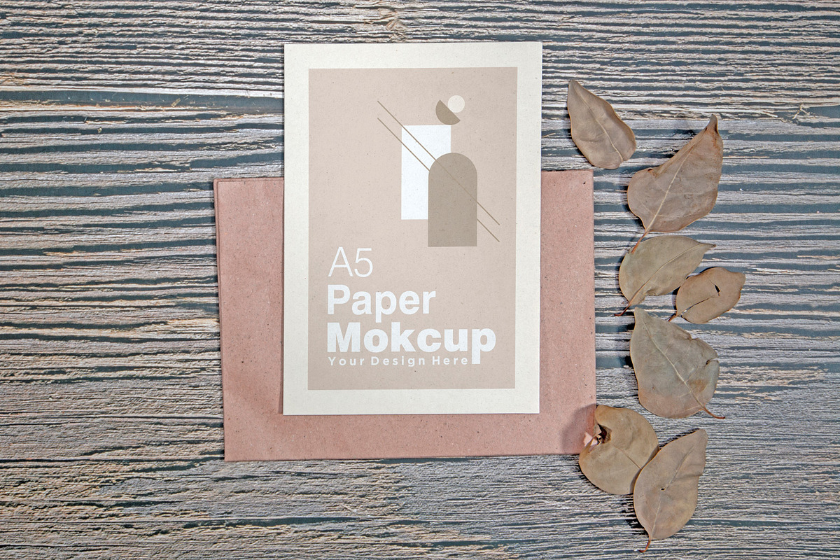 A5 Paper Mockups with autumn themes, a Print Template by shahsoft (Photo 2 of 3)