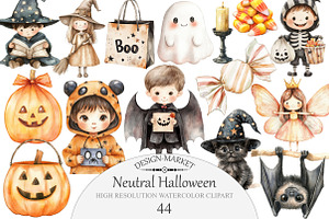 Neutral Halloween Clipart, an Illustration by Design Market
