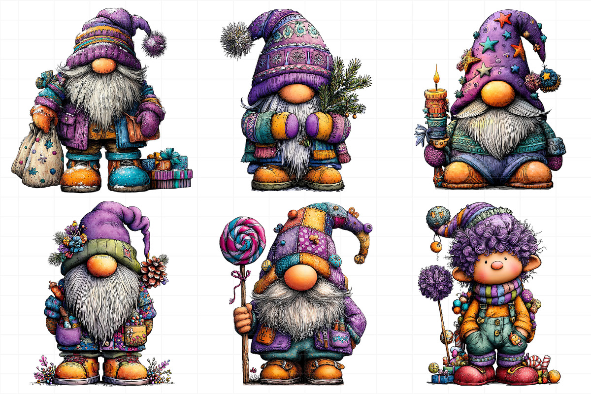 Winter Christmas Gnome Clipart, an Illustration by Daily.Designs (Photo 4 of 5)