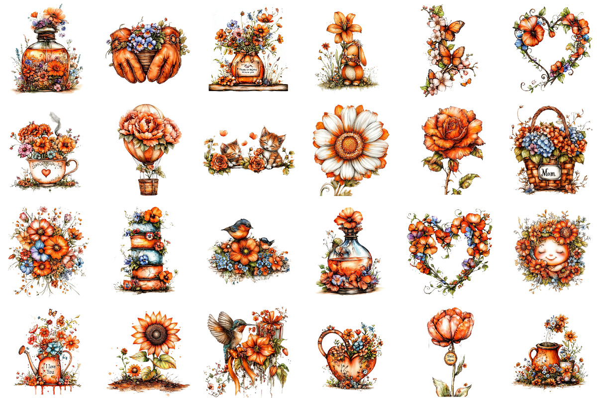 Mother's Day Flower Clipart, an Illustration by designcity5 (Photo 2 of 5)