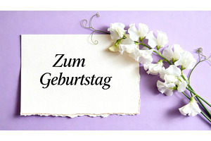 White card with text Zum Geburtstag, a Holiday Photo by tilialucida