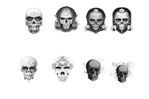 Vintage Skull Set 3 Procreate Brush