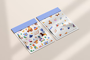 Cute kids toys set + backgrounds, an Object Illustration by PaperTrident (Thumbnail 11 of 12)