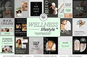 Wellness Instagram Post Templates, a Social Media Template by Hell Yeah Designs