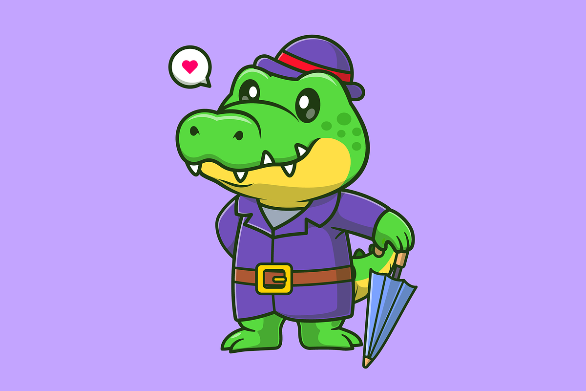 Cute Detective Crocodile Cartoon, an Animal Illustration by Catalyst Labs (Photo 3 of 3)