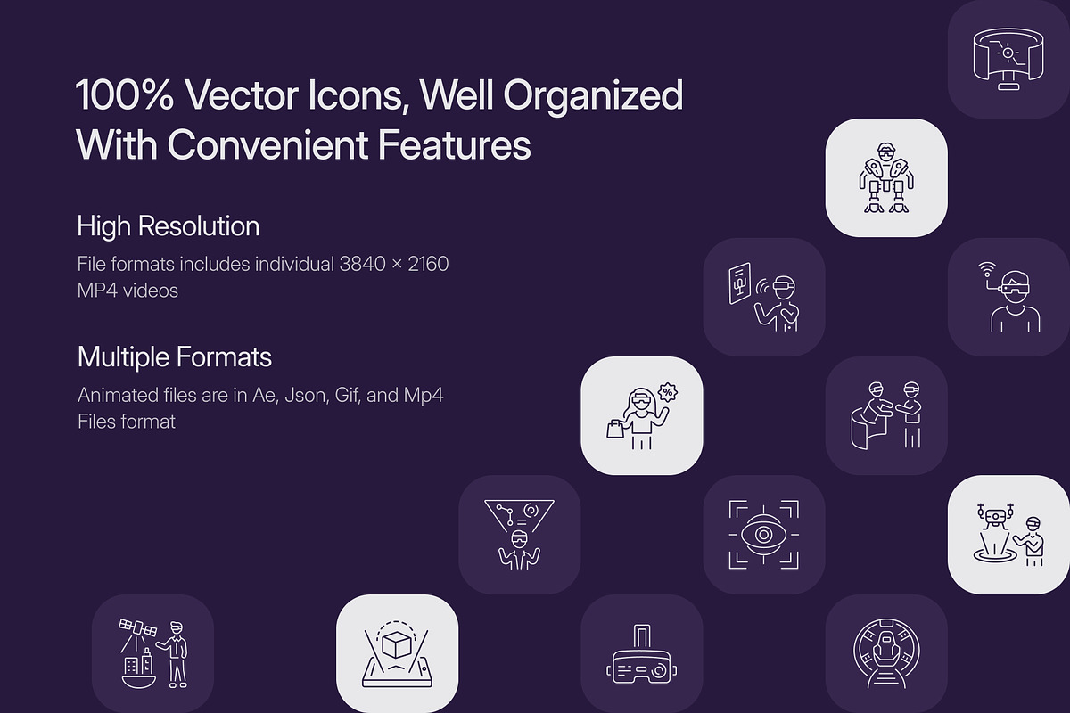 Animated VR Icon Art Set, an Outline Icon by Prosymbols (Photo 2 of 4)