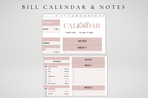 Digital Monthly Bill Planner