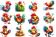 Funny Rooster Clipart, an Animal Illustration by Designworld (Thumbnail 3 of 5)