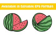 Watermelon Fruit Illustration Set, a Food Illustration by KiddoGlyphs Studio (Thumbnail 2 of 4)