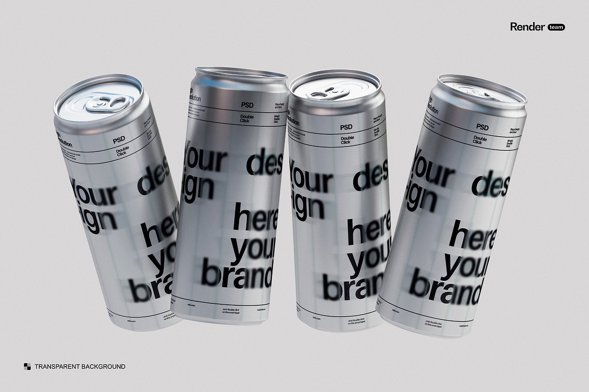 Metallic Soda Can Mockup Set, a Packaging Mockup by Renderteam (Photo 5 of 15)