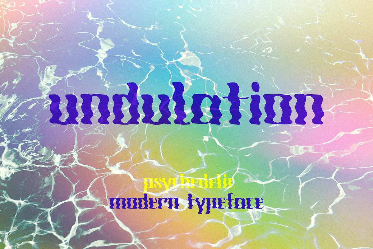 Undulation. Psychedelic Typeface, a Sans Serif Font by LABFcreations