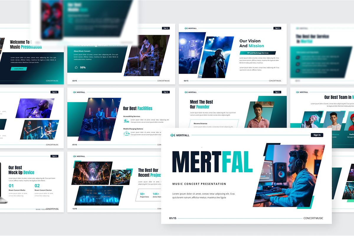 Mertfall - Concert Music Powerpoint, a Presentation Template by SquidPixey (Photo 5 of 6)