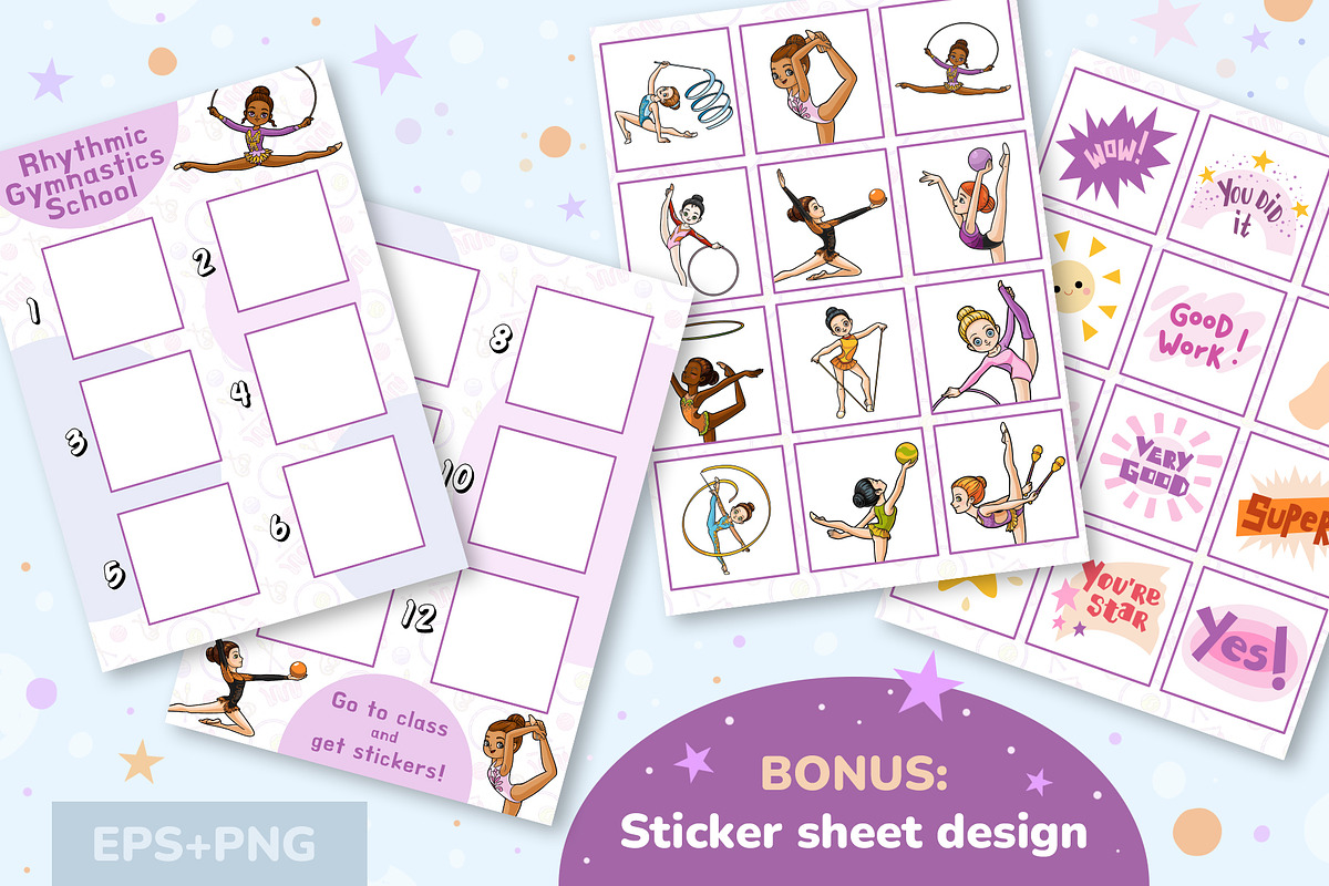 Rhythmic gymnastics characters set, a Sport Illustration by Ksenya Savva (Photo 9 of 10)