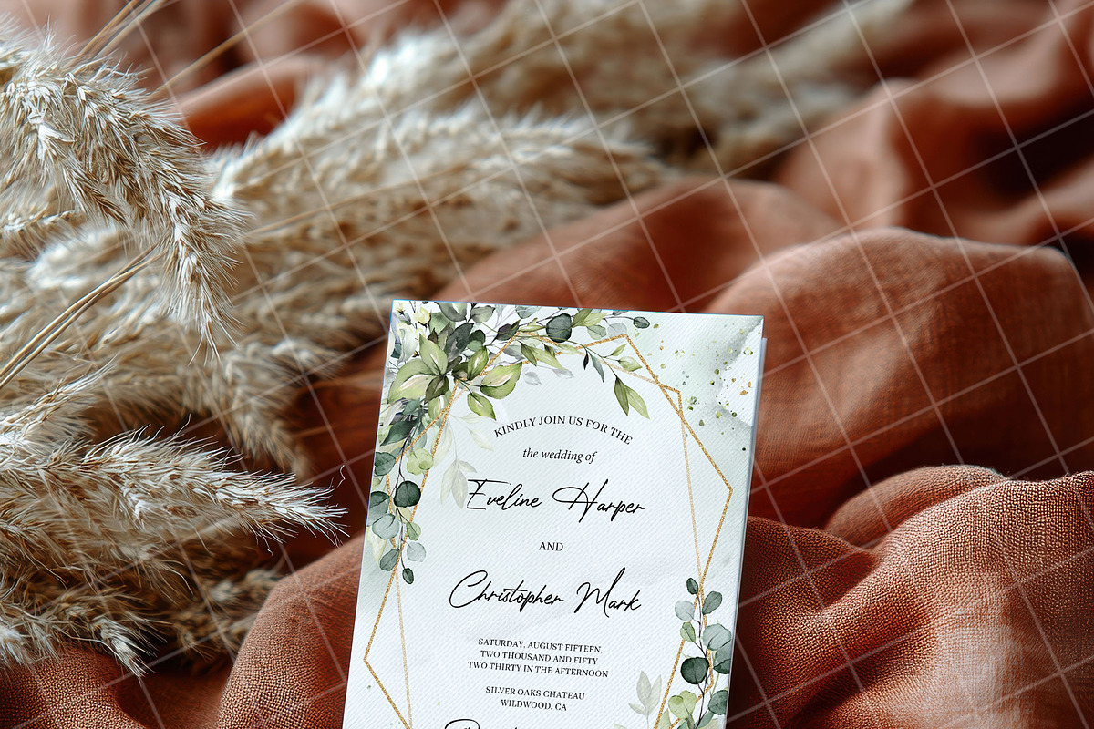 Boho 5x7 Invitation card mockup PSD, an Advertising Mockup by Blush Roses Print (Photo 3 of 8)