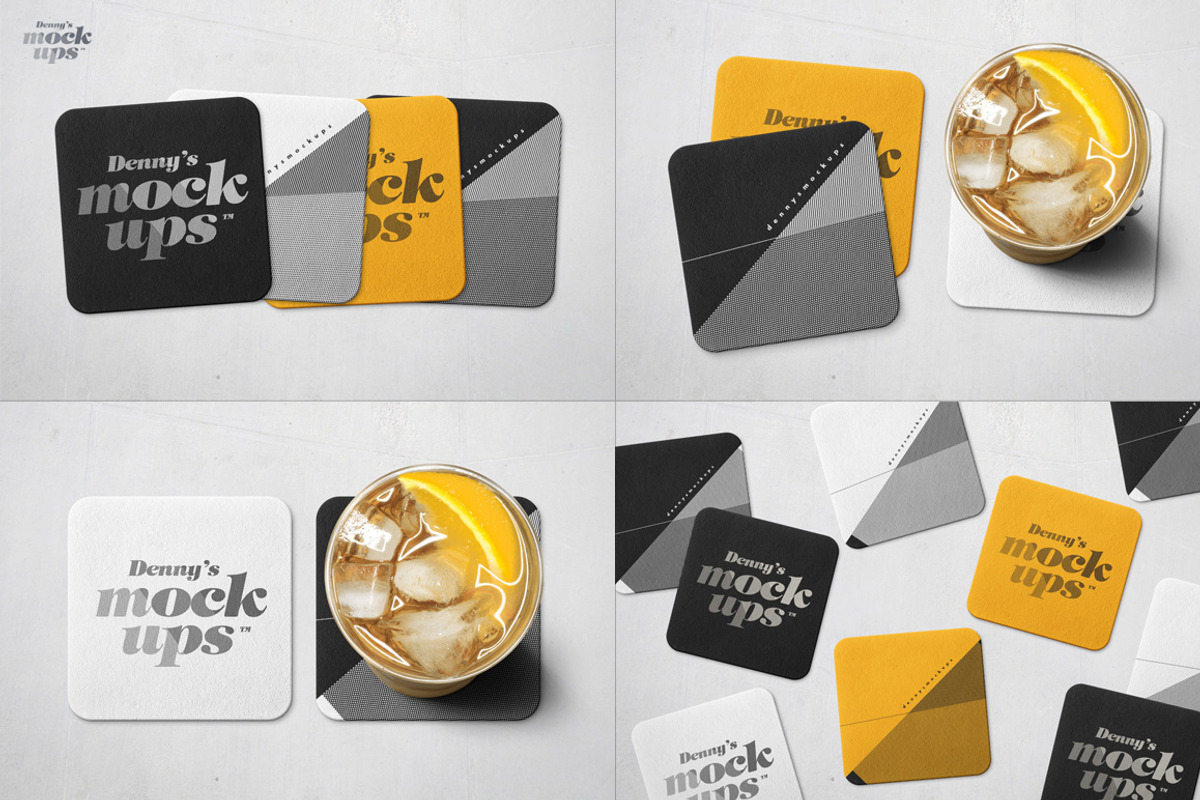 Square Coaster Mockup, a Product Mockup by Denny's Mock-ups (Photo 7 of 9)