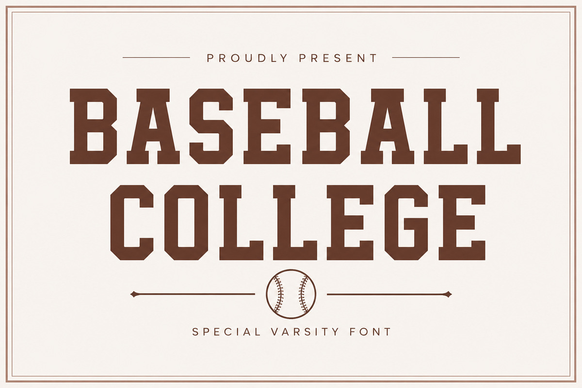 Baseball College – Varsity Sports, a Slab Serif Font by Limited.studio (Photo 1 of 5)