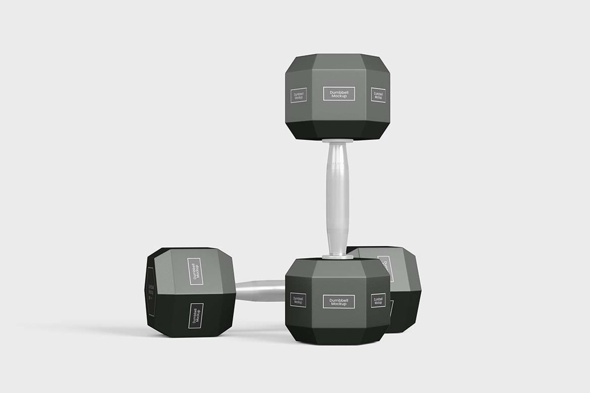 Metallic Gym Dumbbell Mockup, an Advertising Mockup by tiyasprabawa (Photo 5 of 5)