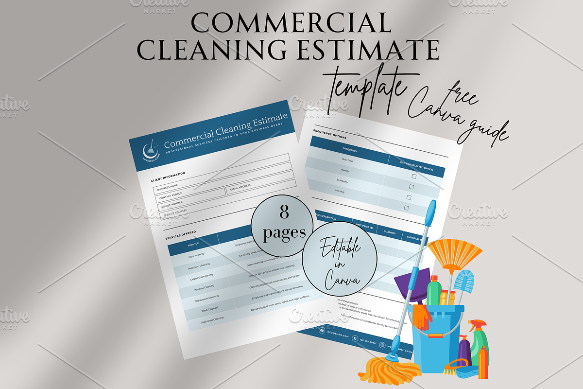 COMMERCIAL CLEANING ESTIMATE TEMPLAT, a Marketing Template by Daring Digies (Photo 1 of 5)