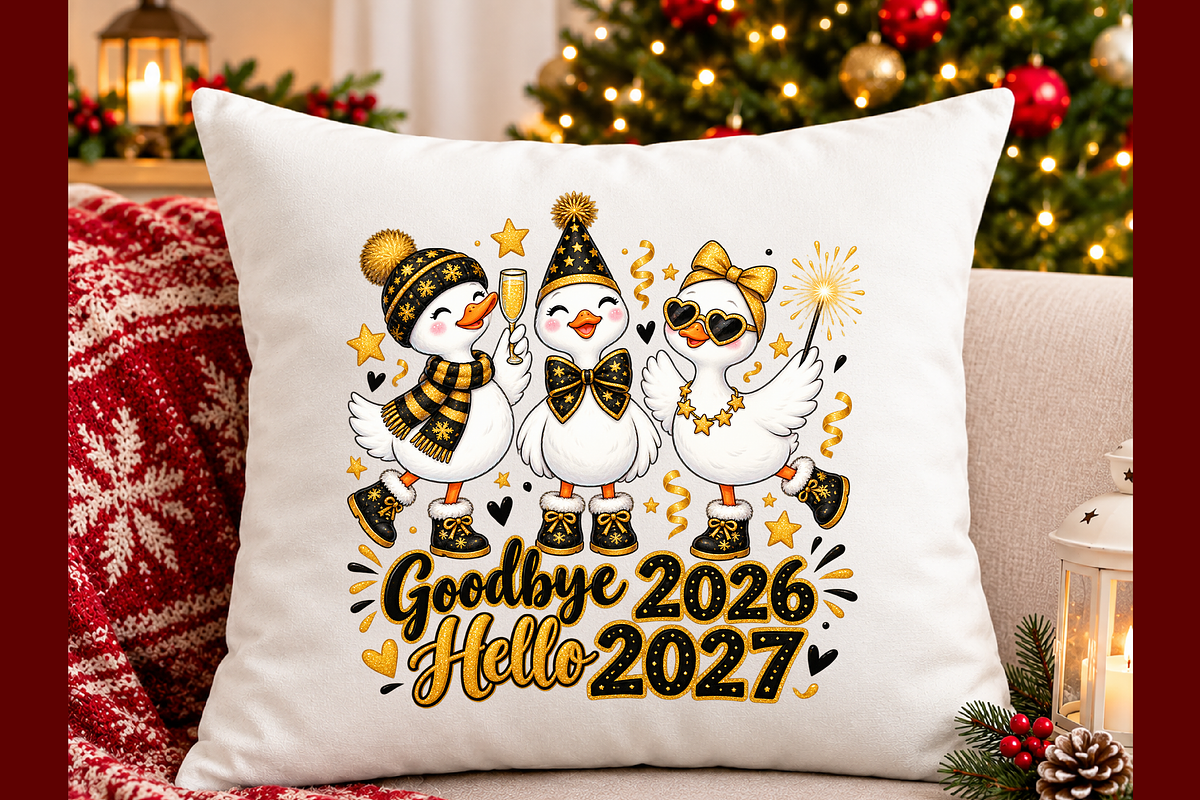 Glittery New Year Bird Celebration, a Seasonal Illustration by Printable Design Store (Photo 3 of 5)