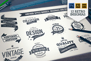 Vintage Insignias and badges, a Branding & Logo Template by Mikko Lemola (Thumbnail 1 of 3)