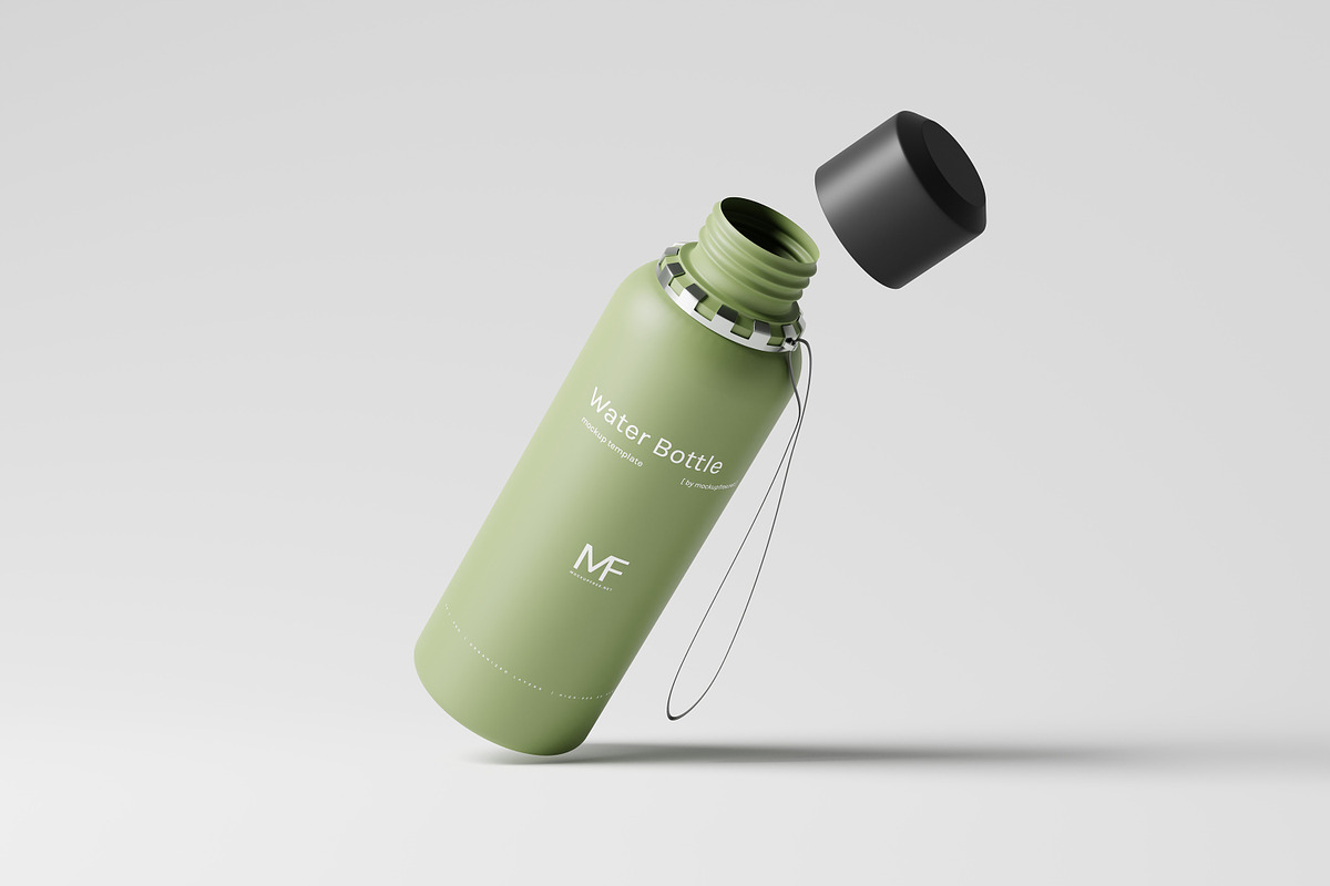 Reusable Plastic Water Bottle Mockup, a Cups & Container Mockup by MockupFree.Net (Photo 7 of 8)