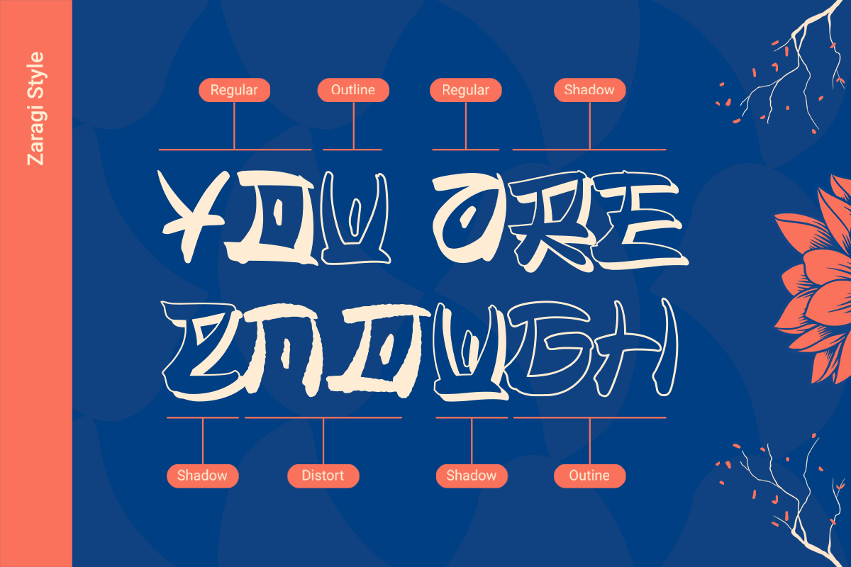 Zaragi - 4 Japanese Korean Font, a Handwritten Font by Pandeka Studio (Photo 2 of 9)