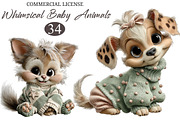 Whimsical Baby Animals in Sweaters, an Illustration by designcity5 (Thumbnail 1 of 5)