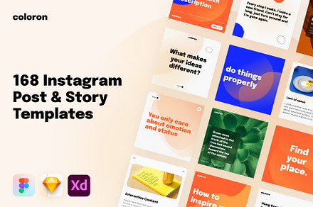 168 Creative Instagram Templates, a Social Media Template by Vladislav Muslakov