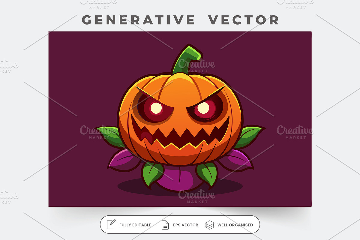 A quirky jack o' lantern with exagge, a Graphic by SouravDesign