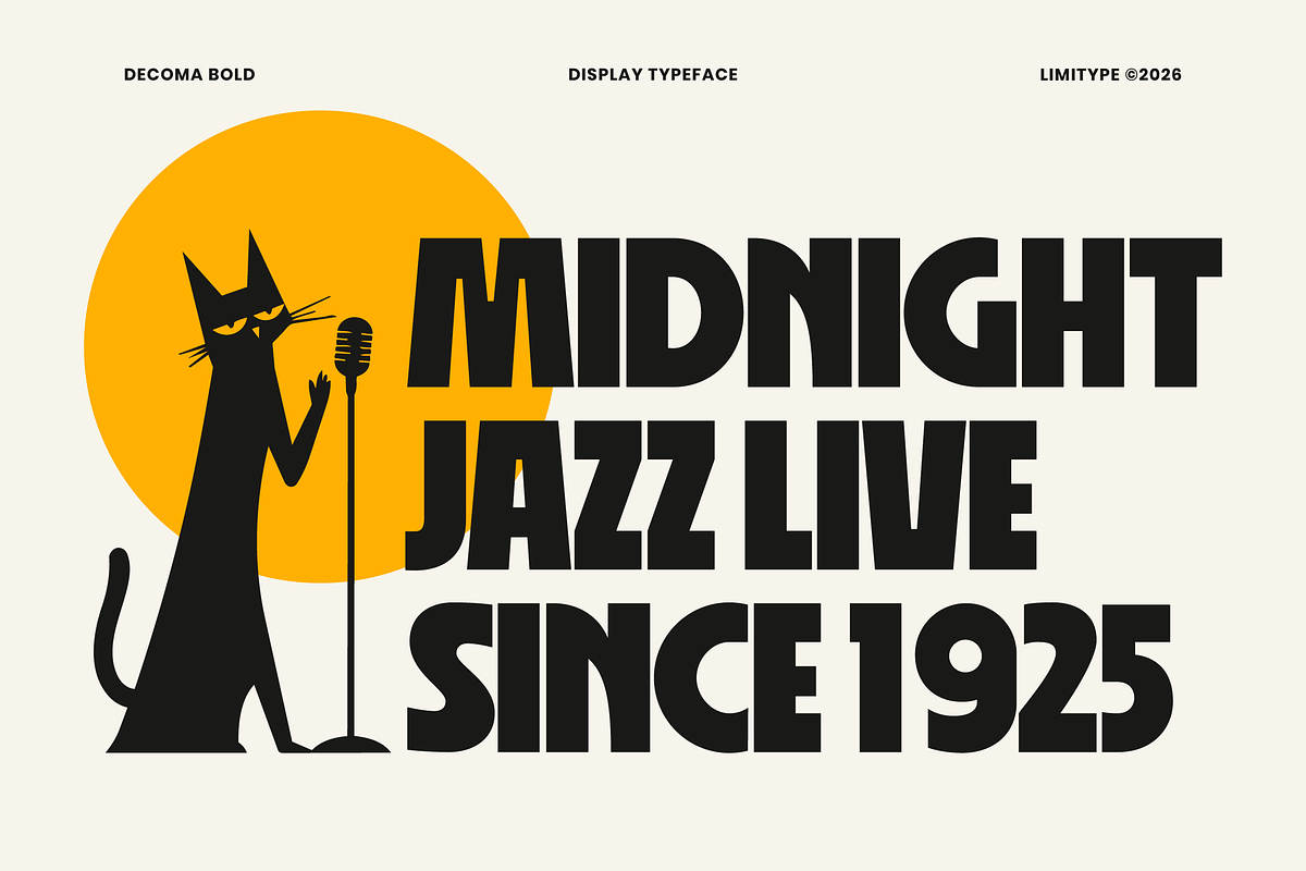 Decoma - Bold Geometric Font, a Sans Serif Font by limitype (Photo 7 of 12)