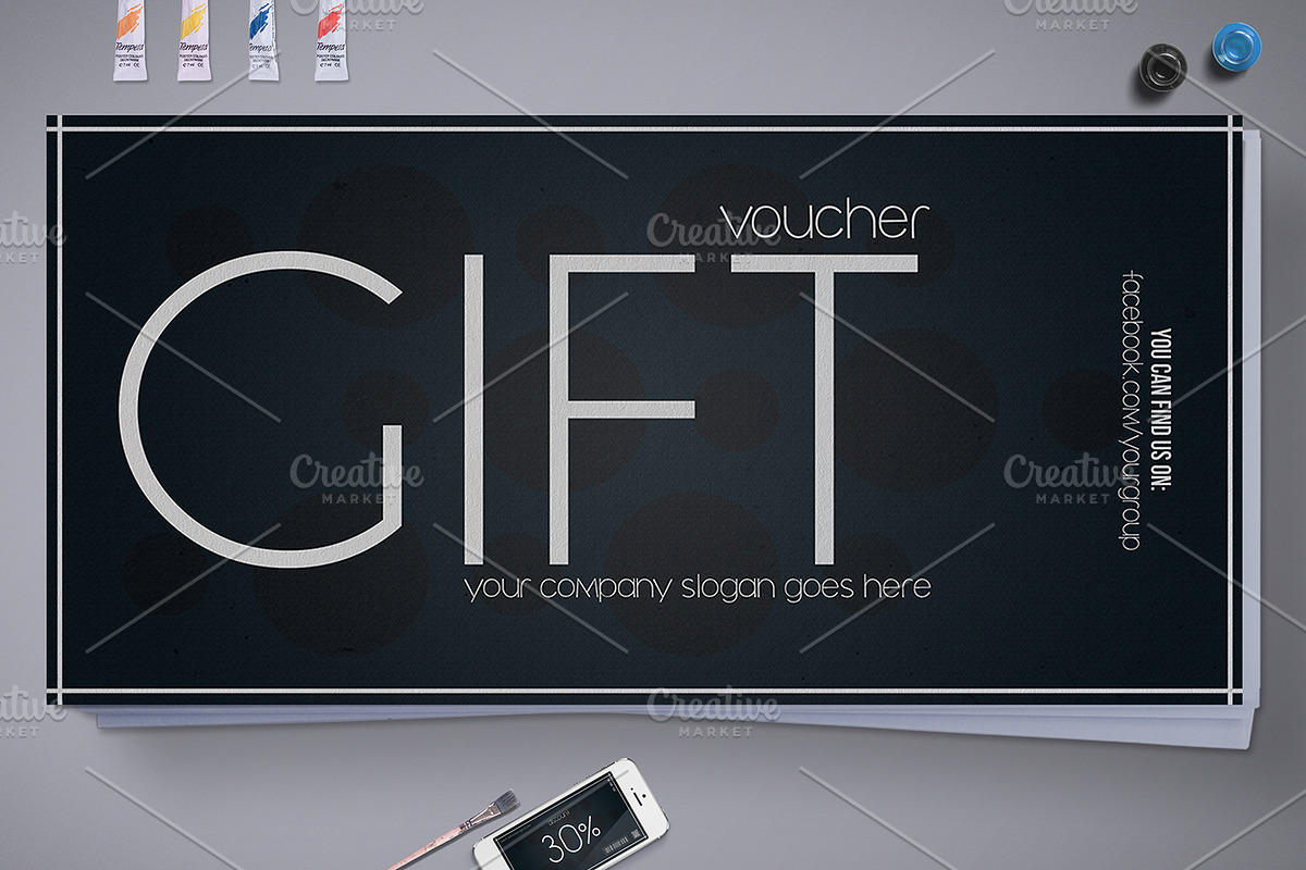 Minimal Style Gift Voucher, a Card Template by Tzochko (Photo 1 of 5)