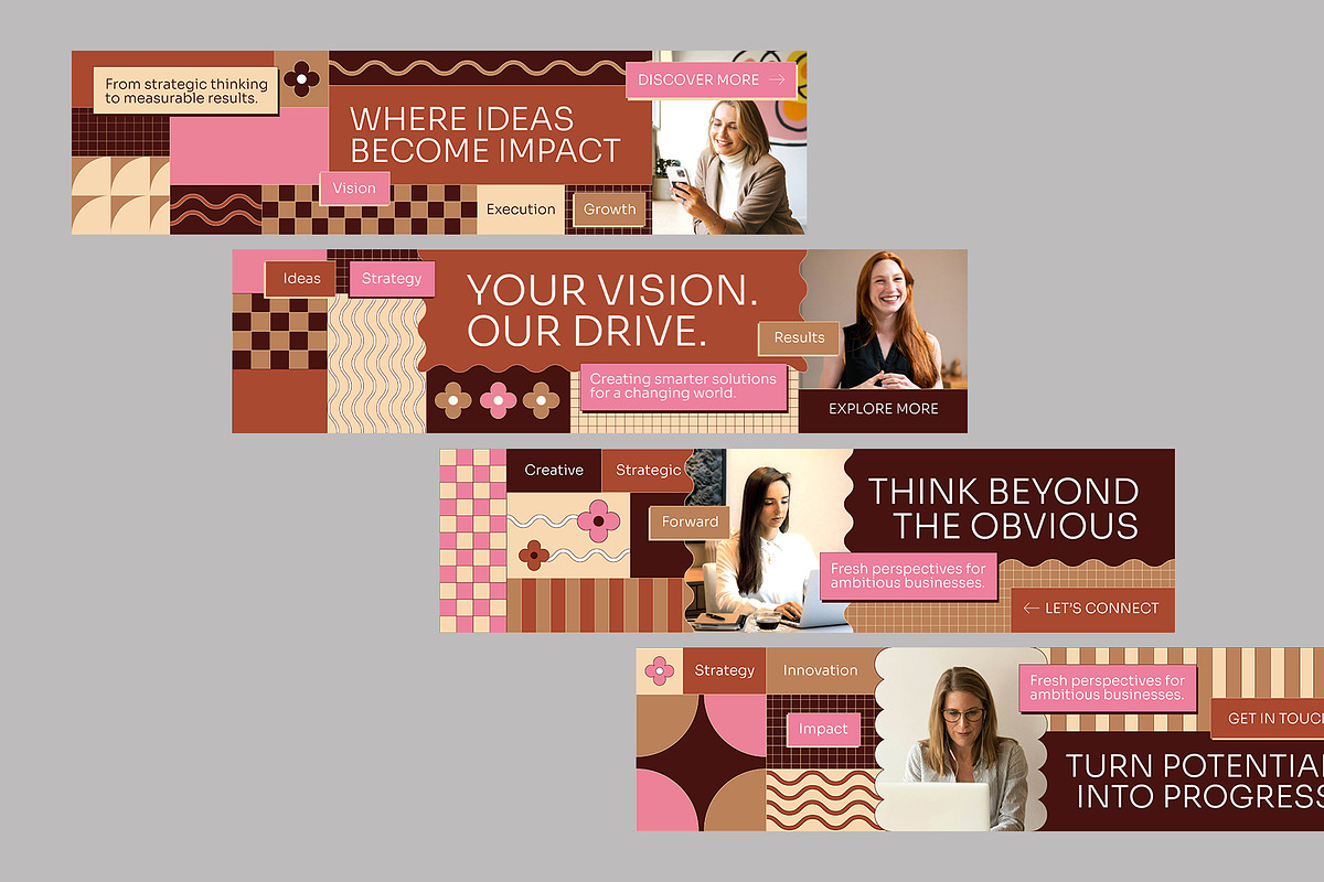 Geometric Earth Tone Linkedin Banner, a Social Media Template by Neermana (Photo 3 of 4)