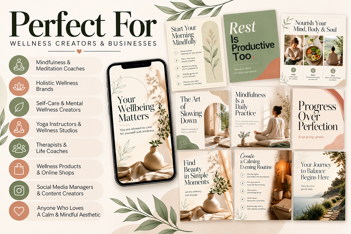 Holistic Wellness IG Canva Template, a Social Media Template by Daffodil Dream Studio (Photo 3 of 3)
