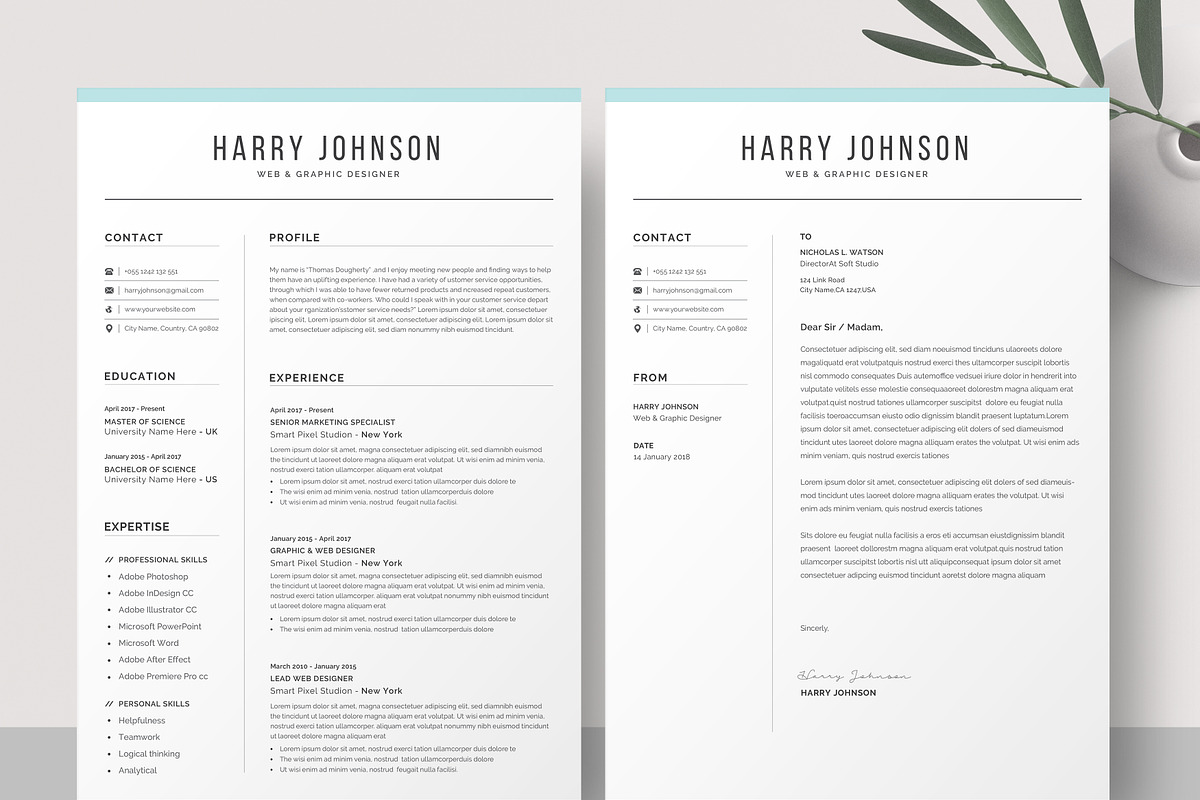 Resume/CV Template | Canva & Word, a Resume Template by CreativeZoom (Photo 5 of 9)