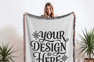 Woven Blanket Mockup PSD / PNG, a Household Mockup by Mockups Studio
