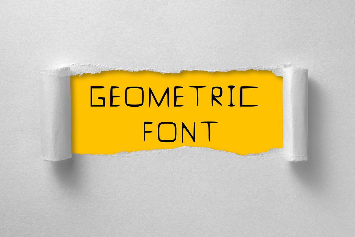 Futuristic Geometric Display Font, a Handwritten Font by RAHMAT (Photo 1 of 4)