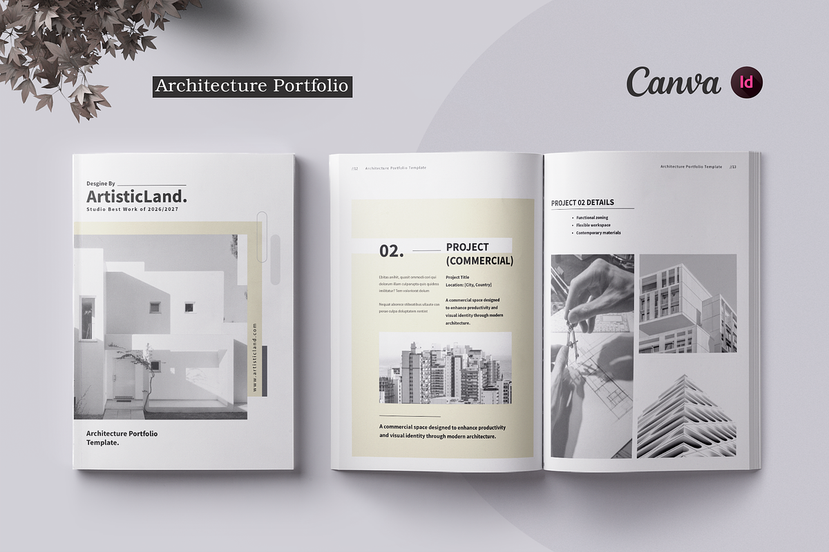 Architecture Portfolio | Canva, a Brochure Template by ArtisticLand (Photo 1 of 12)