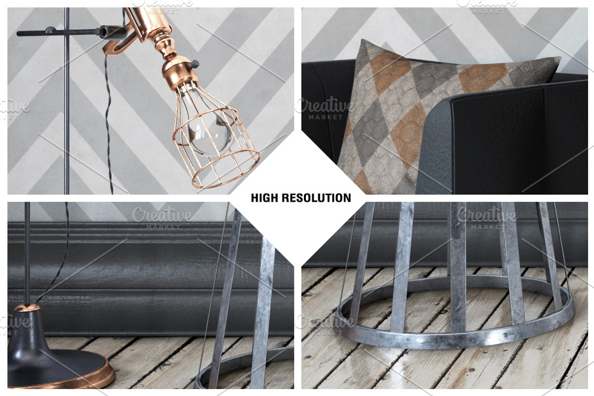 Wall & Pillow Mock-up, a Household Mockup by IsometricWorld (Photo 5 of 6)