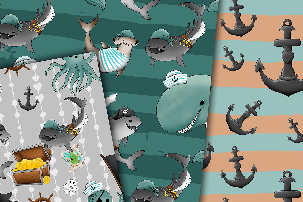 Pirates of the sea clipart, a Pattern Graphic by DarinaDigital (Photo 4 of 6)