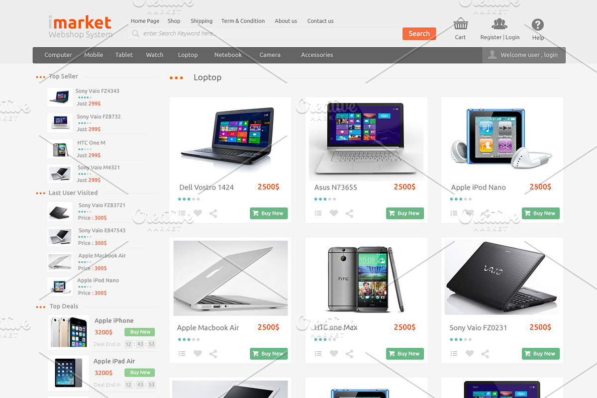 iMarket - Digital E-Commerce PSD, a Websites & App Template by Radian (Photo 5 of 5)
