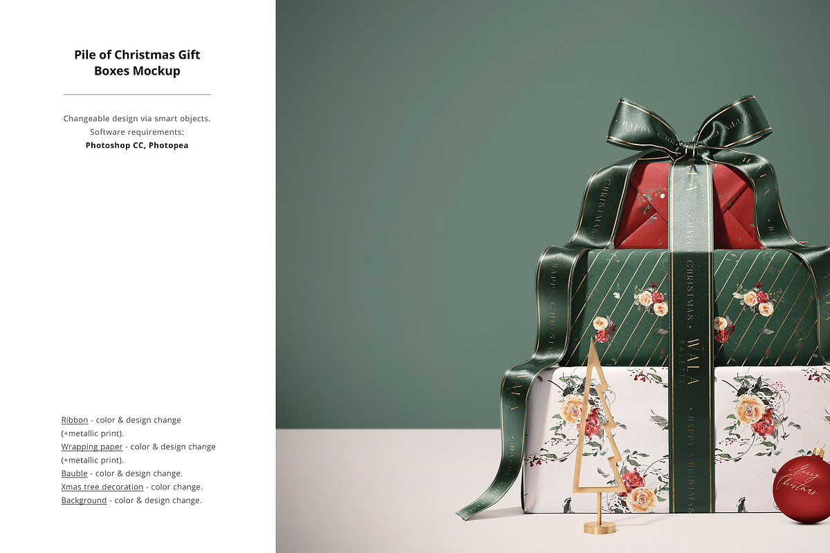 Christmas Decor & Wrapping Mockup, a Packaging Mockup by creatsy5 (Photo 4 of 26)