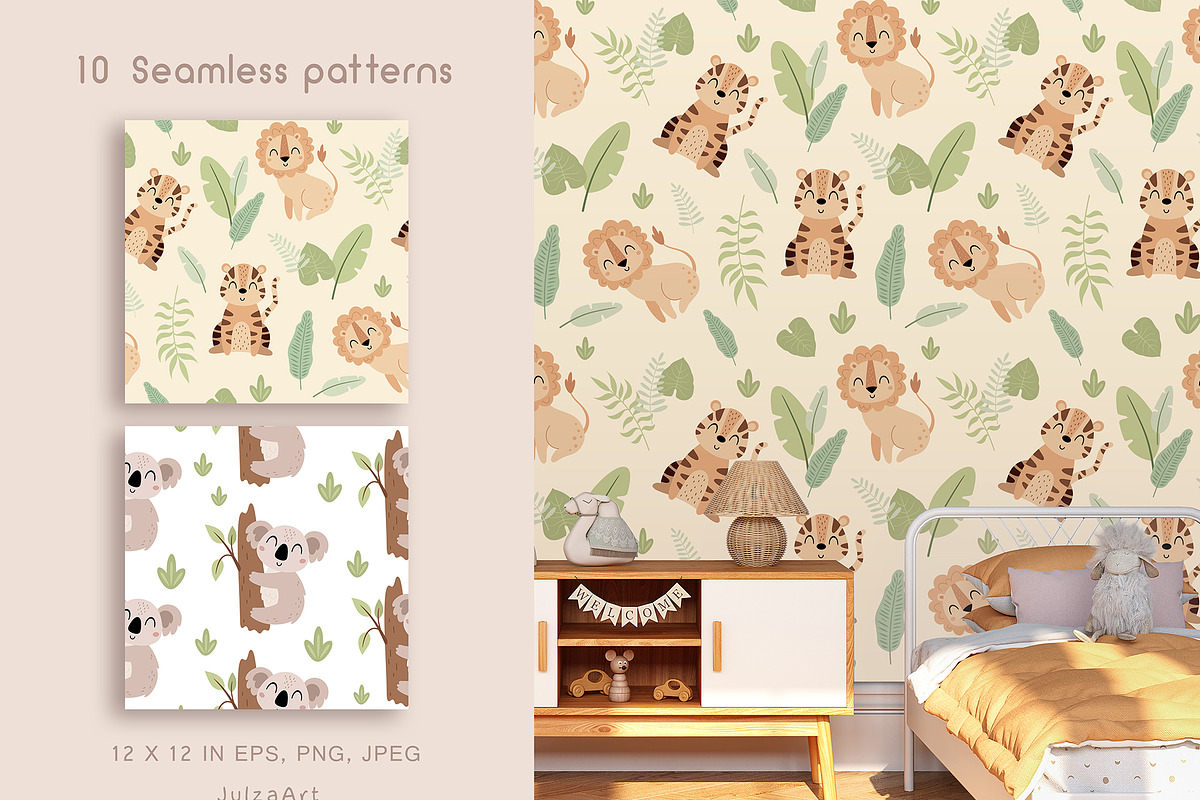 Jungle animals collection, an Animal Illustration by JulzaArt (Photo 5 of 8)