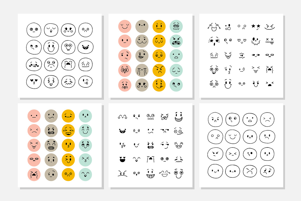 Set of smiley faces. Emoji. Smile!, a Person Illustration by Helen Sko (Photo 4 of 8)