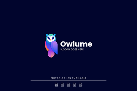 Gradient Modern Owl Logo Design