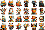 Whimsical Spring Cat Clipart Bundle, an Illustration by Sublimation Artist (Thumbnail 2 of 7)