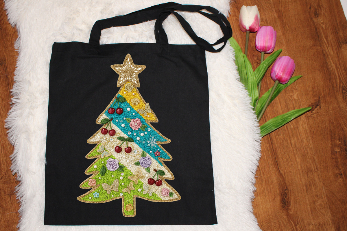 Colorful Glitter Yarn Christmas Tree, an Illustration by designcity5 (Photo 5 of 8)