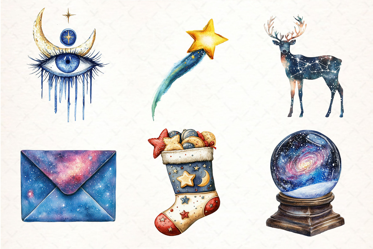 Celestial Christmas Clipart, an Illustration by Pixels.Craft (Photo 3 of 7)