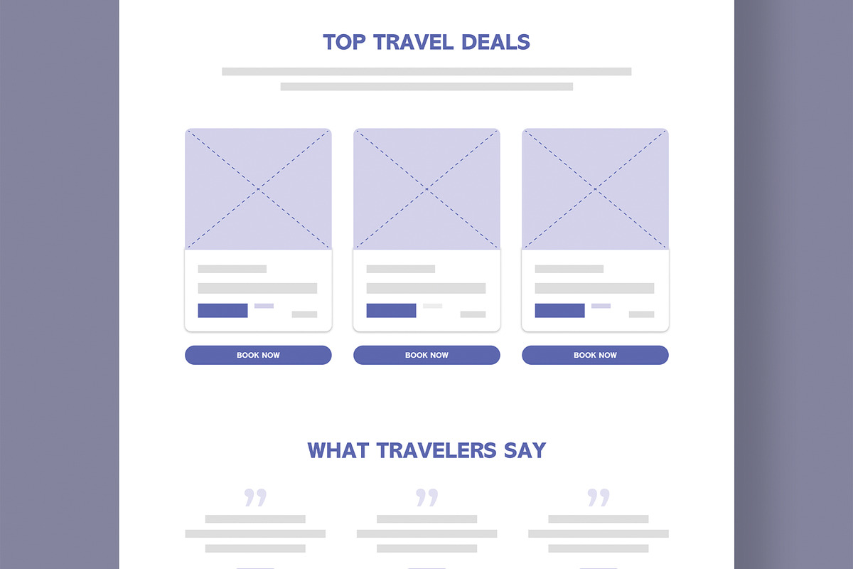 Modern Travel Website Wireframe, a Wireframe Template by MightyDesign (Photo 5 of 9)