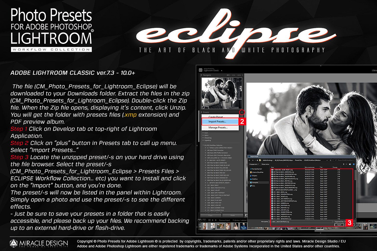 Presets for Lightroom / ECLIPSE B&W, an Action Add-On by Miracle_Design (Photo 21 of 22)